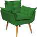 Kit 2 Poltronas Decorativa Para Sala Recepção Manicure Consultório Alice Suede Verde Pés Trapézio
