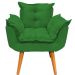 Kit 2 Poltronas Decorativa Para Sala Recepção Manicure Consultório Alice Suede Verde Pés Trapézio