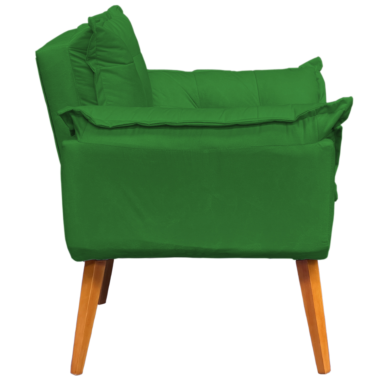 Kit 2 Poltronas Decorativa Para Sala Recepção Manicure Consultório Alice Suede Verde Pés Trapézio