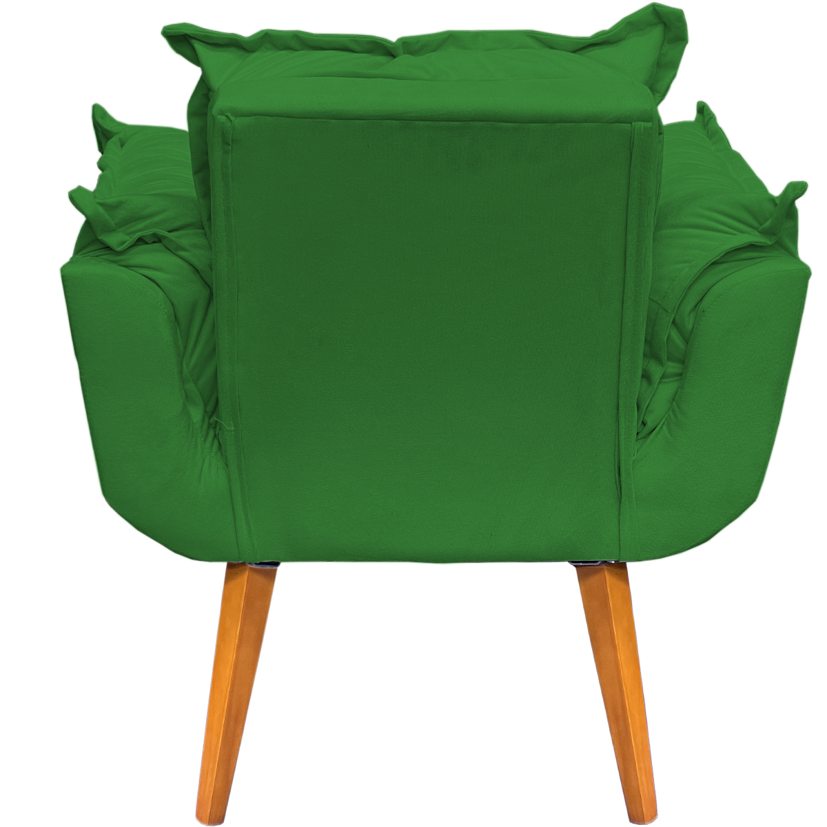 Kit 2 Poltronas Decorativa Para Sala Recepção Manicure Consultório Alice Suede Verde Pés Trapézio