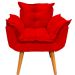 Kit 2 Poltronas Decorativa Para Sala Recepção Manicure Consultório Alice Suede Vermelho Pés Trapézio