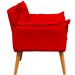 Kit 2 Poltronas Decorativa Para Sala Recepção Manicure Consultório Alice Suede Vermelho Pés Trapézio