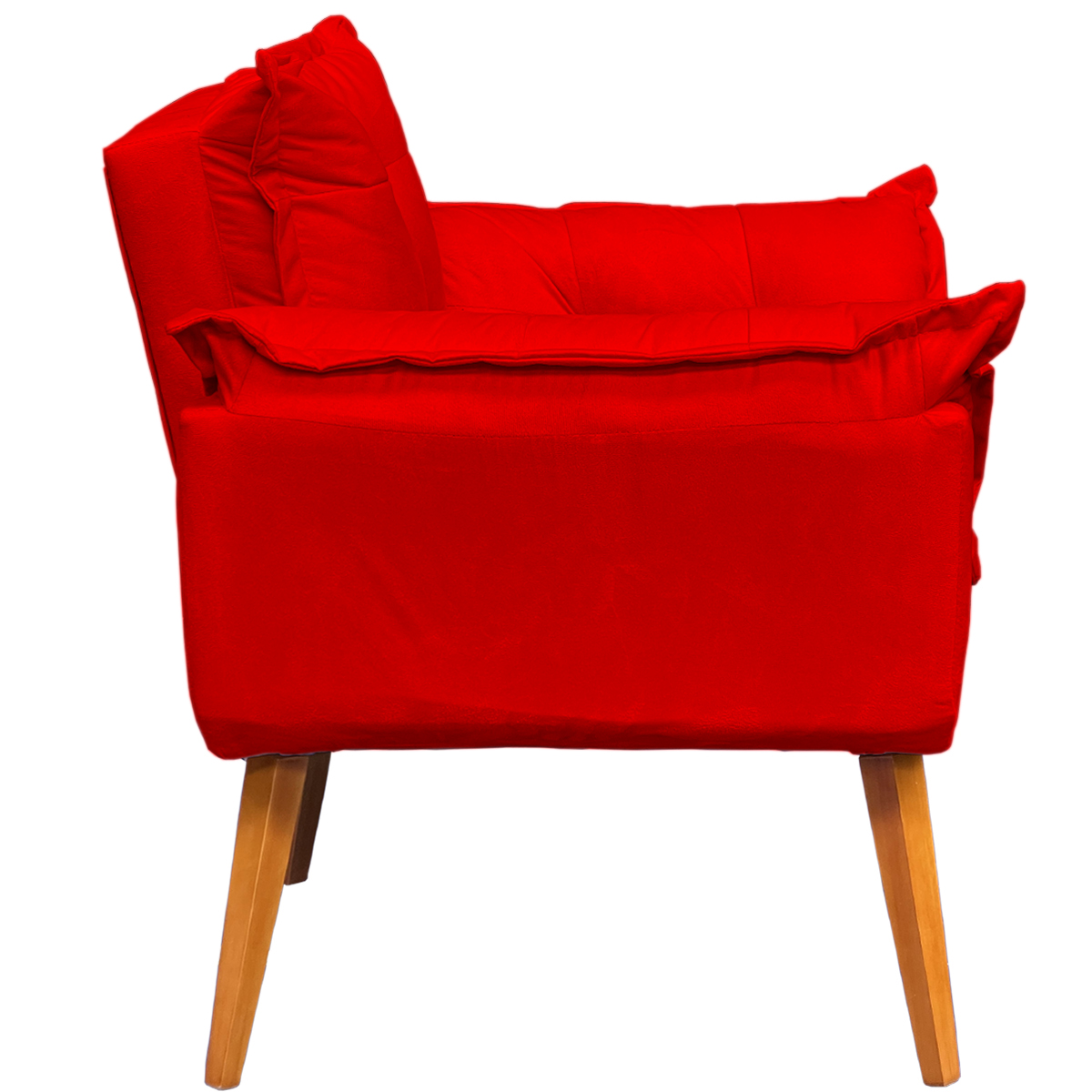 Kit 2 Poltronas Decorativa Para Sala Recepção Manicure Consultório Alice Suede Vermelho Pés Trapézio