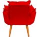 Kit 2 Poltronas Decorativa Para Sala Recepção Manicure Consultório Alice Suede Vermelho Pés Trapézio
