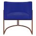 Kit 2 Poltronas Decorativa Para Sala Recepção Manicure Consultório Luna Corino Azul Royal Base de Ferro Bronze