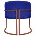 Kit 2 Poltronas Decorativa Para Sala Recepção Manicure Consultório Luna Corino Azul Royal Base de Ferro Bronze