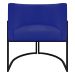 Kit 2 Poltronas Decorativa Para Sala Recepção Manicure Consultório Luna Corino Azul Royal Base de Ferro Preto