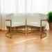 Kit 2 Poltronas Decorativa Para Sala Recepção Manicure Consultório Luna Corino Bege Base de Ferro Dourado