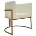 Kit 2 Poltronas Decorativa Para Sala Recepção Manicure Consultório Luna Corino Bege Base de Ferro Dourado