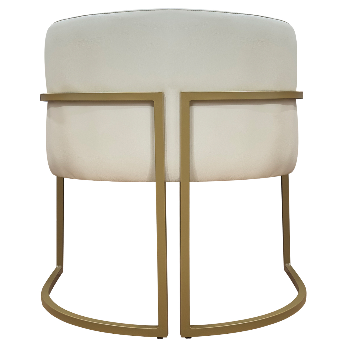 Kit 2 Poltronas Decorativa Para Sala Recepção Manicure Consultório Luna Corino Bege Base de Ferro Dourado