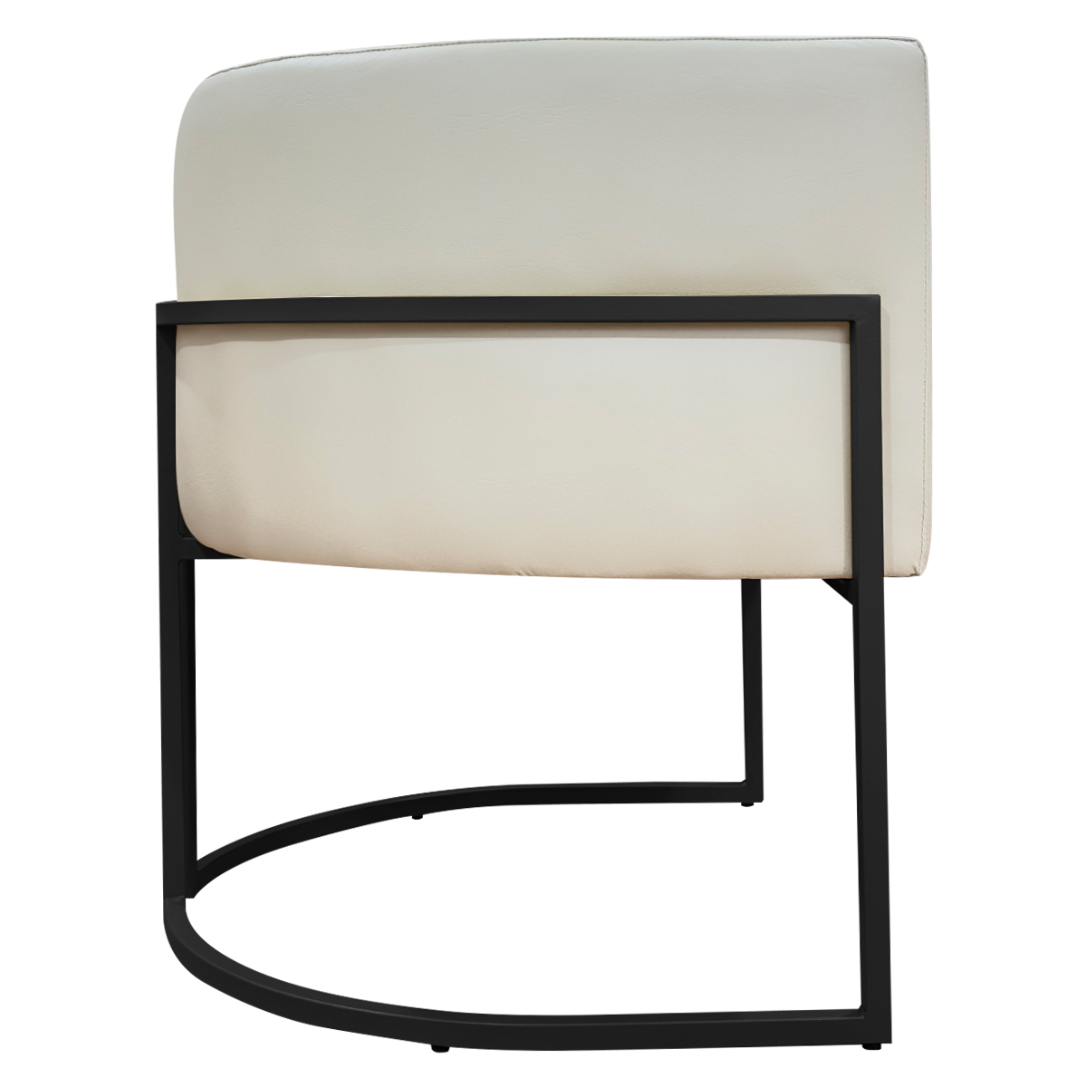 Kit 2 Poltronas Decorativa Para Sala Recepção Manicure Consultório Luna Corino Bege Base de Ferro Preto
