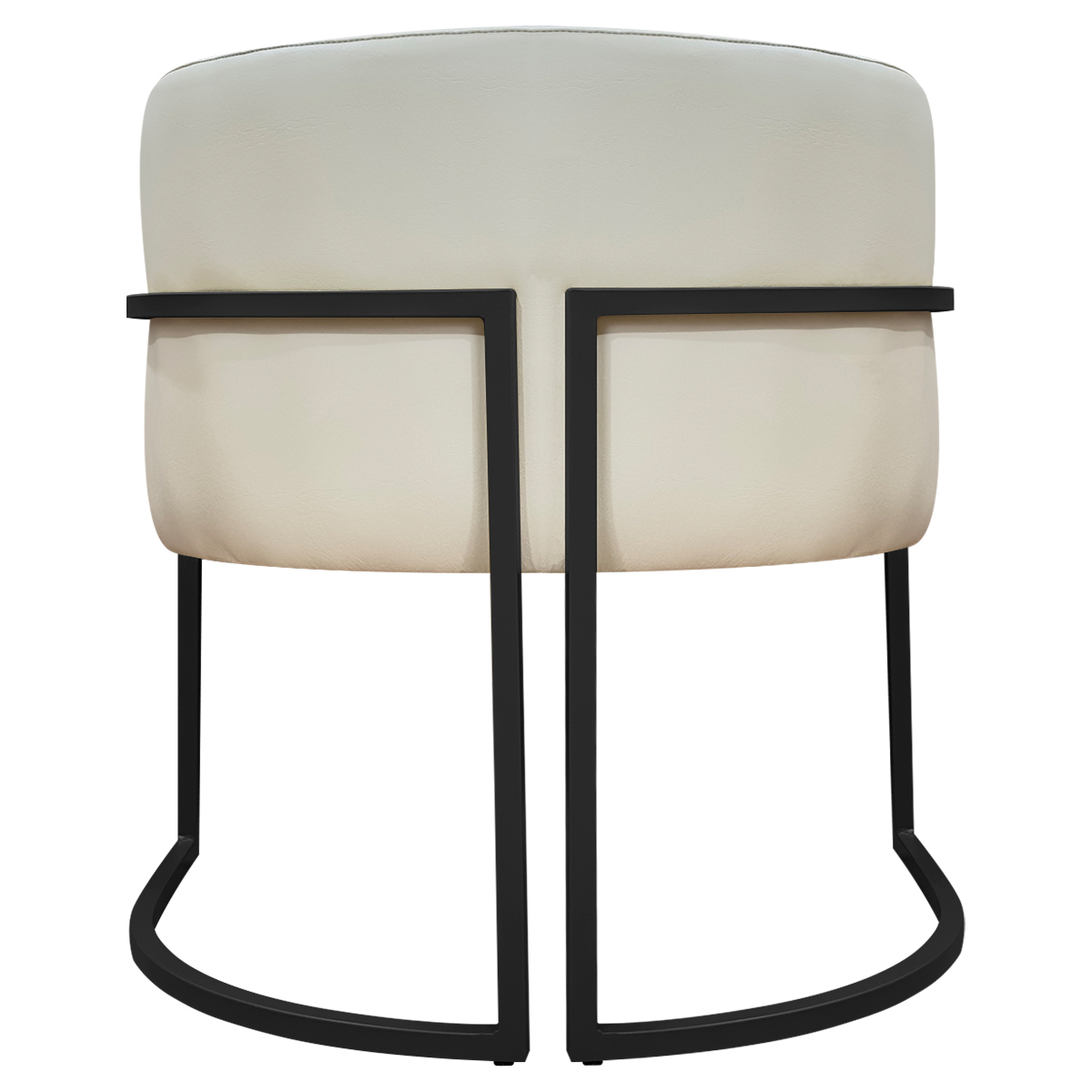 Kit 2 Poltronas Decorativa Para Sala Recepção Manicure Consultório Luna Corino Bege Base de Ferro Preto