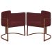 Kit 2 Poltronas Decorativa Para Sala Recepção Manicure Consultório Luna Corino Bordô Base de Ferro Bronze