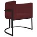 Kit 2 Poltronas Decorativa Para Sala Recepção Manicure Consultório Luna Corino Bordô Base de Ferro Preto