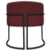 Kit 2 Poltronas Decorativa Para Sala Recepção Manicure Consultório Luna Corino Bordô Base de Ferro Preto