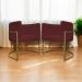 Kit 2 Poltronas Decorativa Para Sala Recepção Manicure Consultório Luna Corino Bordo Base de Ferro Dourado