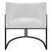 Kit 2 Poltronas Decorativa Para Sala Recepção Manicure Consultório Luna Corino Branco Base de Ferro Preto