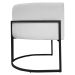 Kit 2 Poltronas Decorativa Para Sala Recepção Manicure Consultório Luna Corino Branco Base de Ferro Preto