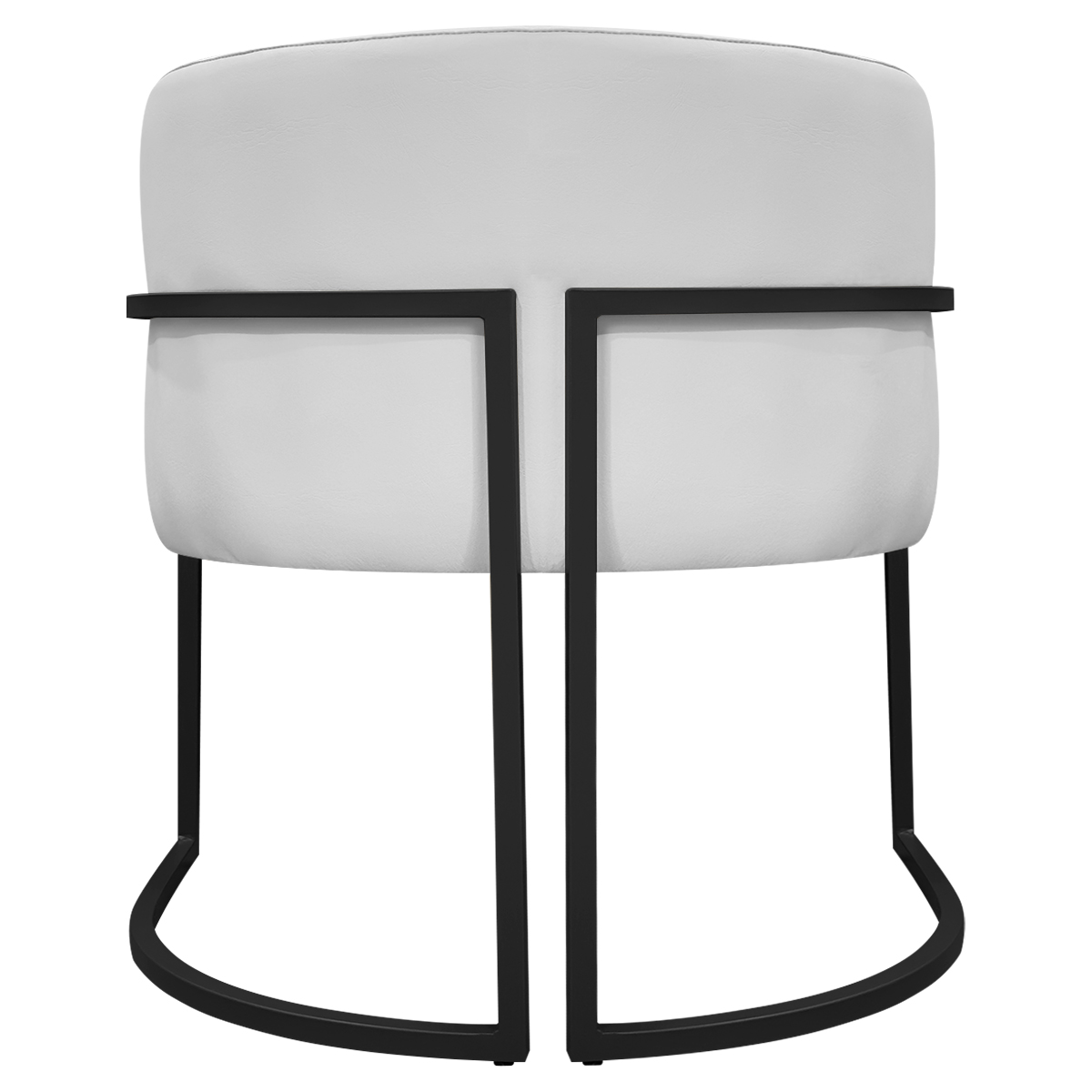 Kit 2 Poltronas Decorativa Para Sala Recepção Manicure Consultório Luna Corino Branco Base de Ferro Preto