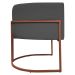 Kit 2 Poltronas Decorativa Para Sala Recepção Manicure Consultório Luna Corino Cinza Base de Ferro Bronze
