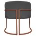 Kit 2 Poltronas Decorativa Para Sala Recepção Manicure Consultório Luna Corino Cinza Base de Ferro Bronze