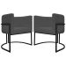 Kit 2 Poltronas Decorativa Para Sala Recepção Manicure Consultório Luna Corino Cinza Base de Ferro Preto