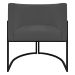Kit 2 Poltronas Decorativa Para Sala Recepção Manicure Consultório Luna Corino Cinza Base de Ferro Preto