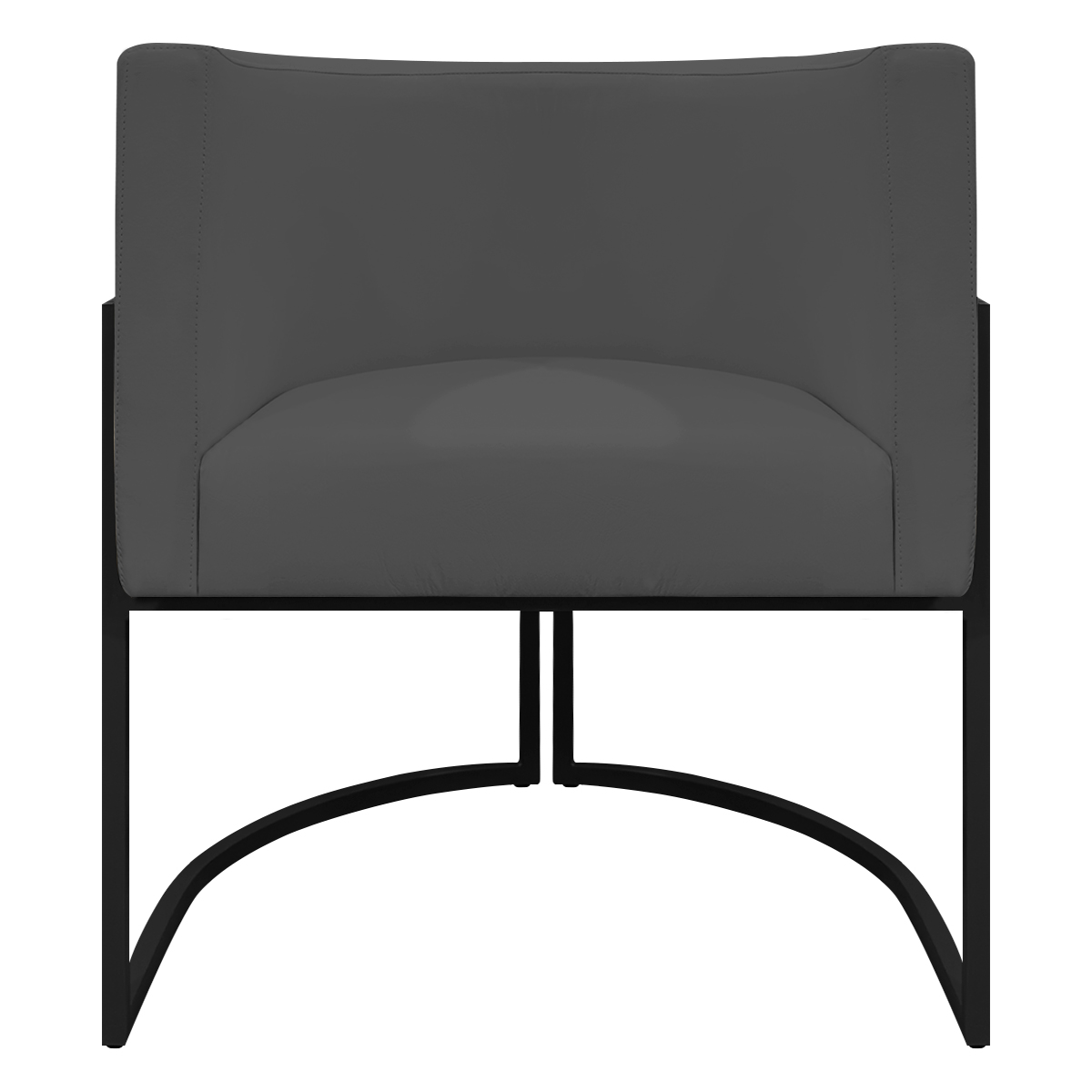 Kit 2 Poltronas Decorativa Para Sala Recepção Manicure Consultório Luna Corino Cinza Base de Ferro Preto