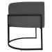 Kit 2 Poltronas Decorativa Para Sala Recepção Manicure Consultório Luna Corino Cinza Base de Ferro Preto