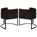 Kit 2 Poltronas Decorativa Para Sala Recepção Manicure Consultório Luna Corino Cinza Marrom de Ferro Preto