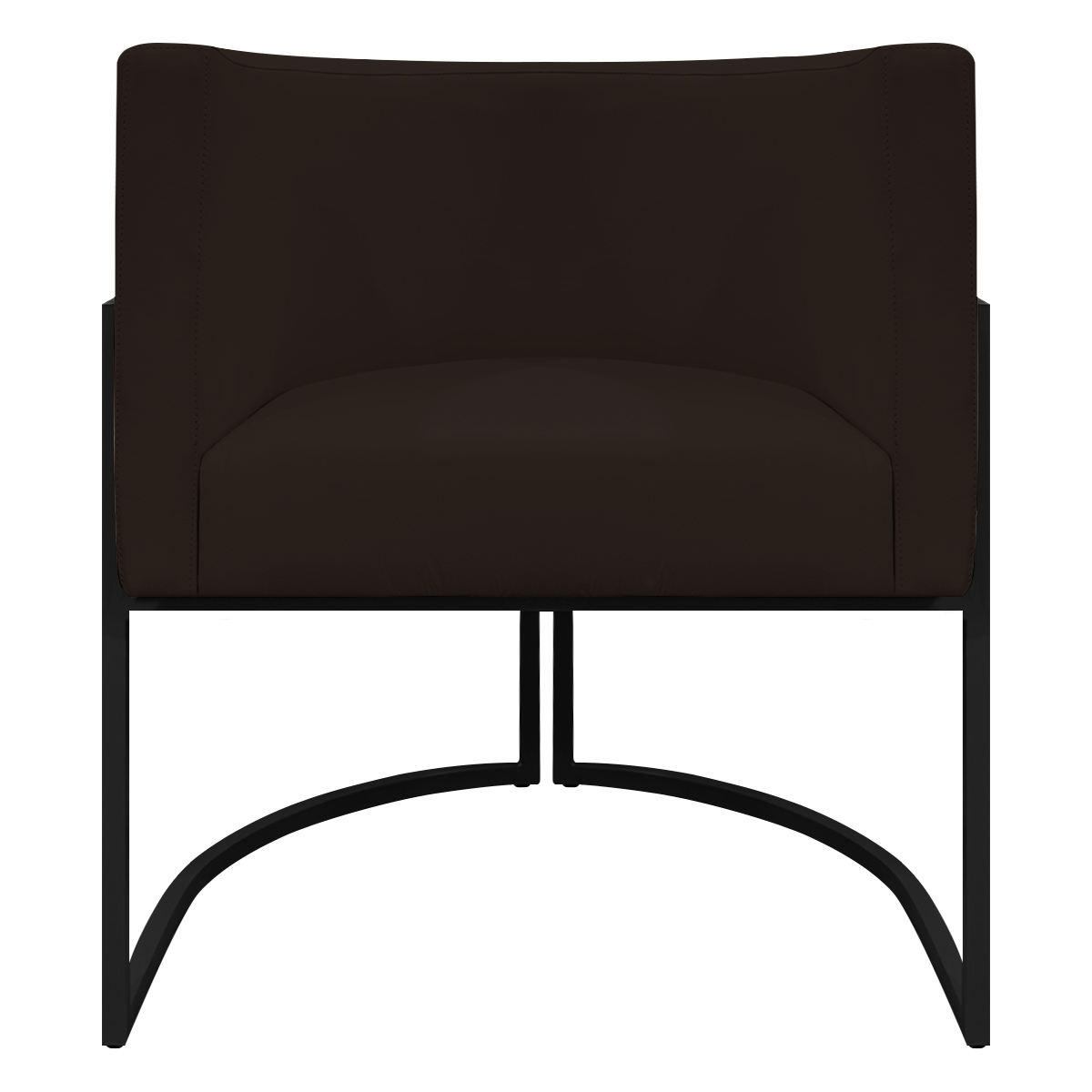 Kit 2 Poltronas Decorativa Para Sala Recepção Manicure Consultório Luna Corino Cinza Marrom de Ferro Preto