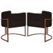 Kit 2 Poltronas Decorativa Para Sala Recepção Manicure Consultório Luna Corino Marrom Base de Ferro Bronze