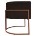 Kit 2 Poltronas Decorativa Para Sala Recepção Manicure Consultório Luna Corino Marrom Base de Ferro Bronze