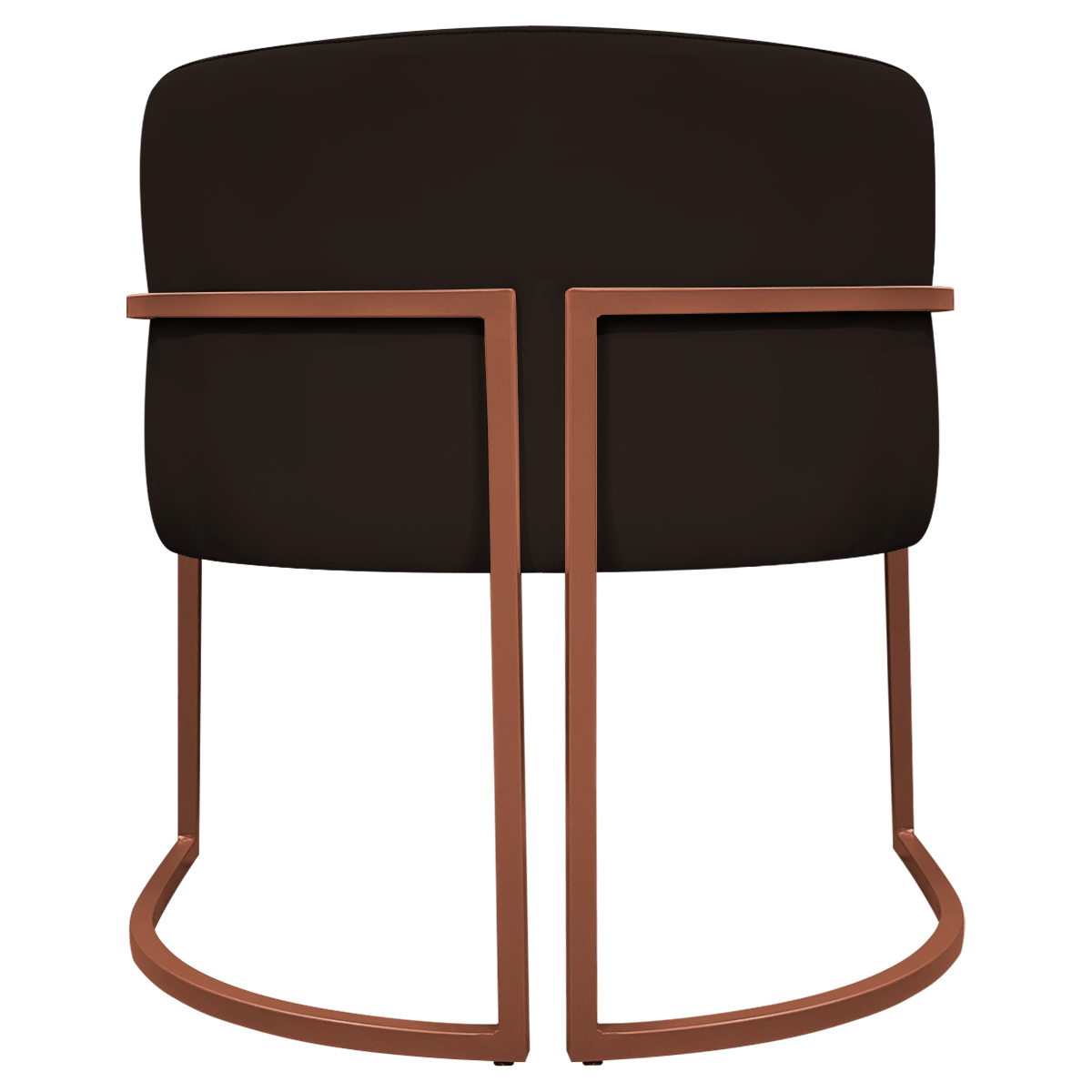 Kit 2 Poltronas Decorativa Para Sala Recepção Manicure Consultório Luna Corino Marrom Base de Ferro Bronze