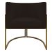 Kit 2 Poltronas Decorativa Para Sala Recepção Manicure Consultório Luna Corino Marrom Base de Ferro Dourado