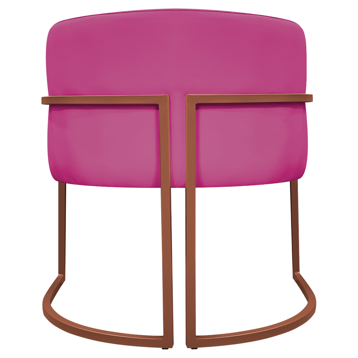 Kit 2 Poltronas Decorativa Para Sala Recepção Manicure Consultório Luna Corino Pink Base de Ferro Bronze
