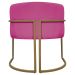 Kit 2 Poltronas Decorativa Para Sala Recepção Manicure Consultório Luna Corino Pink Base de Ferro Dourado