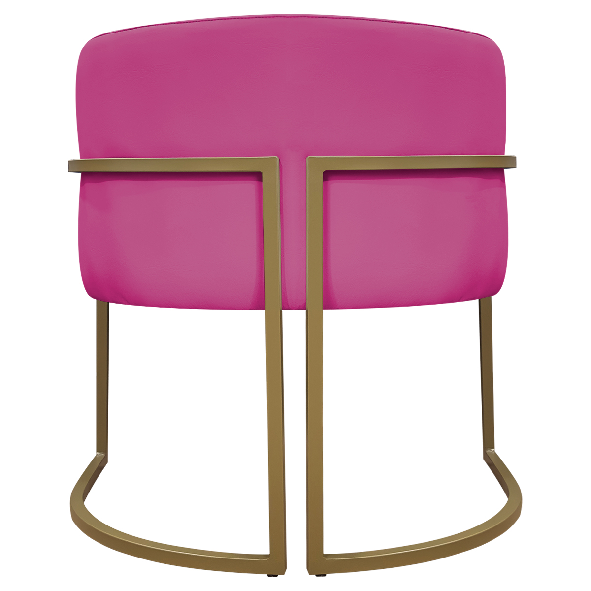 Kit 2 Poltronas Decorativa Para Sala Recepção Manicure Consultório Luna Corino Pink Base de Ferro Dourado