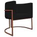 Kit 2 Poltronas Decorativa Para Sala Recepção Manicure Consultório Luna Corino Preto Base de Ferro Bronze
