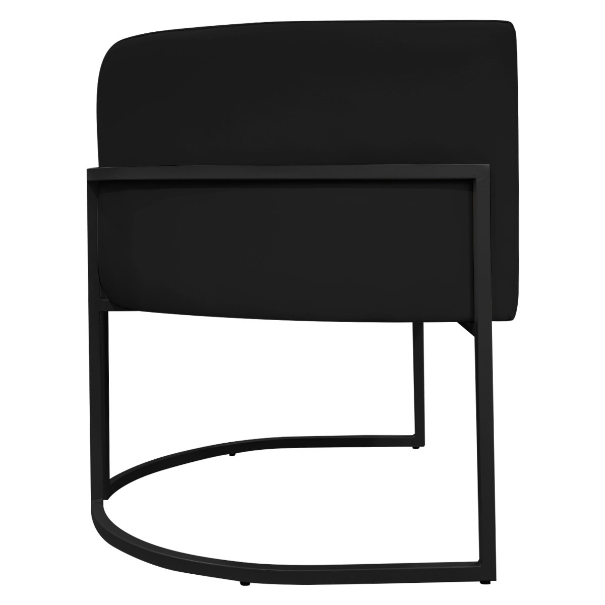 Kit 2 Poltronas Decorativa Para Sala Recepção Manicure Consultório Luna Corino Preto Base de Ferro Bronze