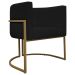 Kit 2 Poltronas Decorativa Para Sala Recepção Manicure Consultório Luna Corino Preto Base de Ferro Dourado