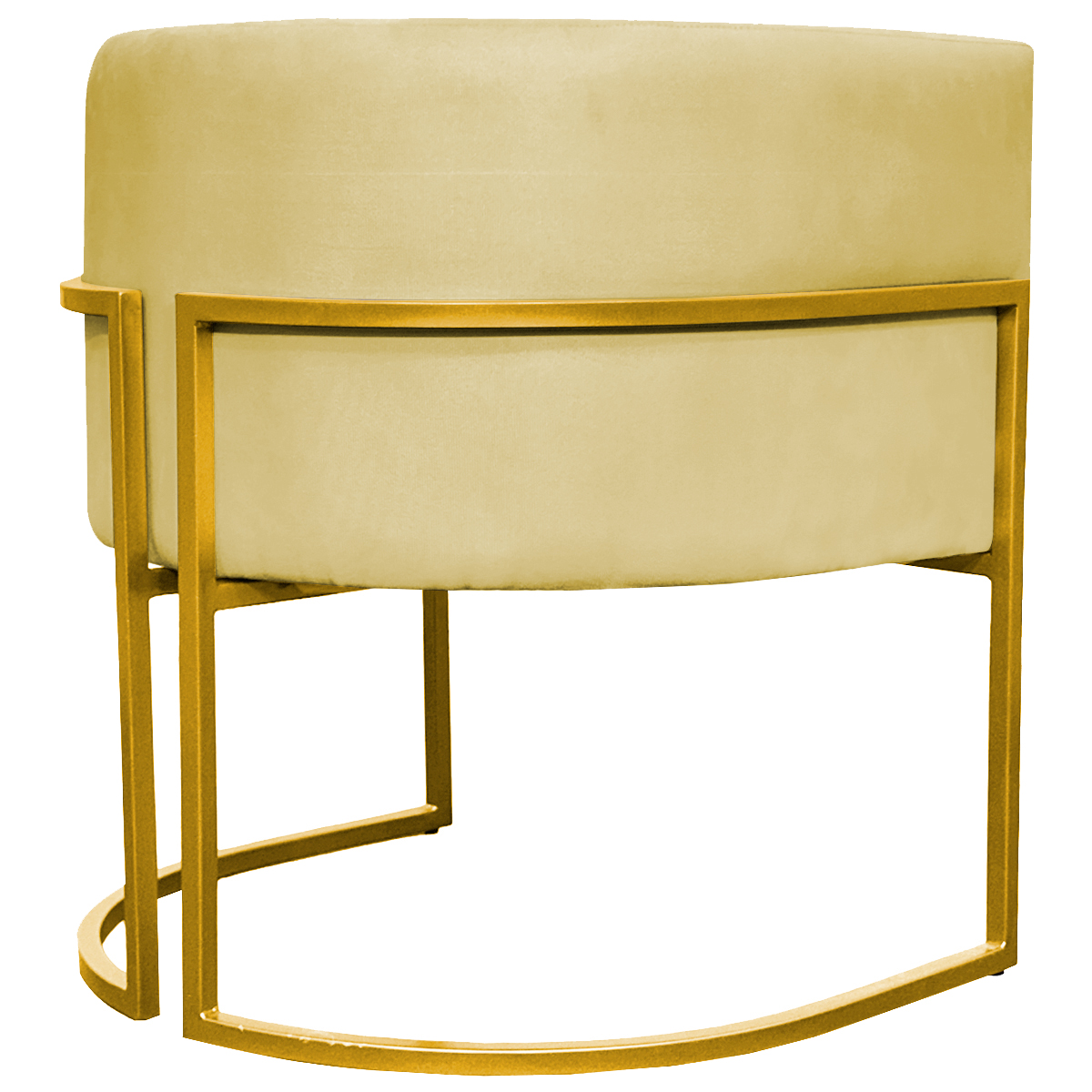 Kit 2 Poltronas Decorativa Para Sala Recepção Manicure Consultório Luna Suede Amarelo  Base de Ferro Dourado