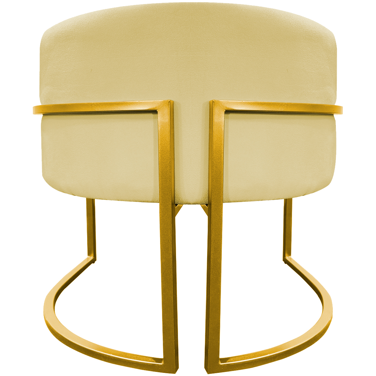 Kit 2 Poltronas Decorativa Para Sala Recepção Manicure Consultório Luna Suede Amarelo  Base de Ferro Dourado