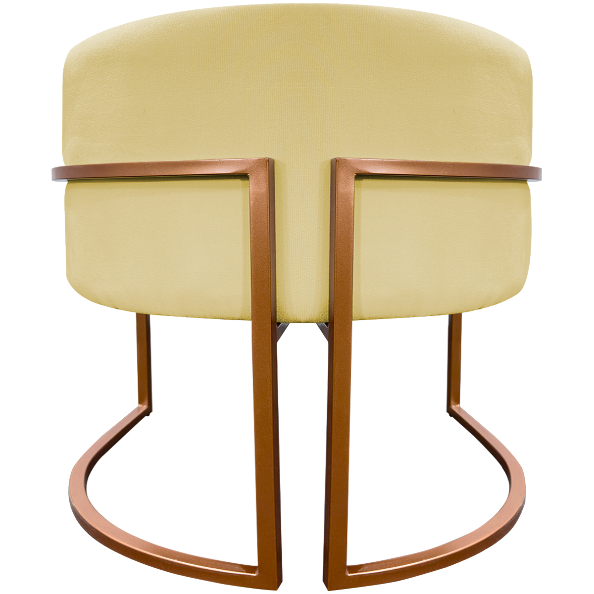 Kit 2 Poltronas Decorativa Para Sala Recepção Manicure Consultório Luna Suede Amarelo Base de Ferro Bronze