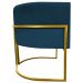 Kit 2 Poltronas Decorativa Para Sala Recepção Manicure Consultório Luna Suede Azul Marinho Base de Ferro Dourado