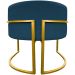Kit 2 Poltronas Decorativa Para Sala Recepção Manicure Consultório Luna Suede Azul Marinho Base de Ferro Dourado