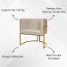Kit 2 Poltronas Decorativa Para Sala Recepção Manicure Consultório Luna Suede Bege Base de Ferro Dourado