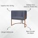 Kit 2 Poltronas Decorativa Para Sala Recepção Manicure Consultório Luna Suede Cinza Base de Ferro Bronze