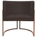 Kit 2 Poltronas Decorativa Para Sala Recepção Manicure Consultório Luna Suede Marrom Base de Ferro Bronze