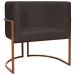 Kit 2 Poltronas Decorativa Para Sala Recepção Manicure Consultório Luna Suede Marrom Base de Ferro Bronze
